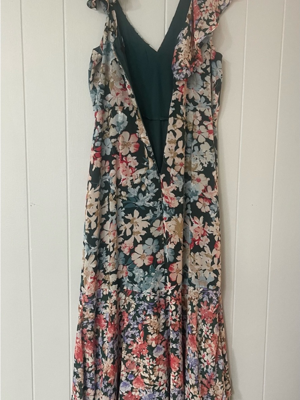 Lulu's Floral Asymmetrical Maxi Dress in Multicolor - Picture 6 of 6